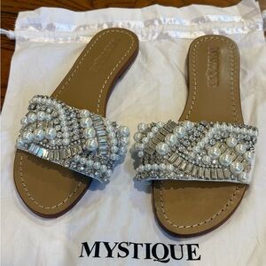 Mystique Women's Pearl Embellished Sandals